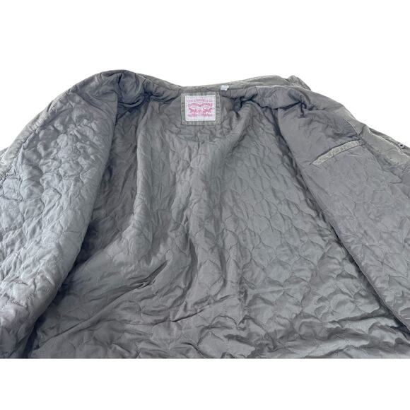 "Levis" Green Denim Quilted Lined Jacket Full Zip No Hood 3XL Mens Jacket Rugged - Picture 2 of 11